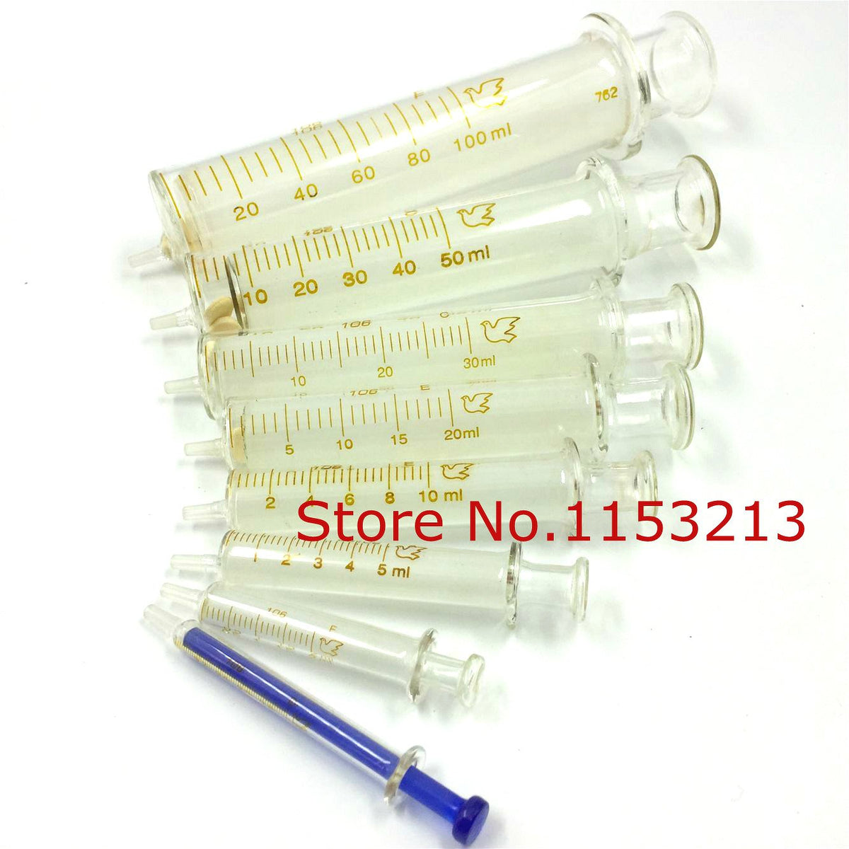 Glass Syringes 5ml/10ml/20ml/30ml/50ml/100ml/120ml Standard Caliber 4mm Glass Sample Extractor Lab Glassware Glass Injector