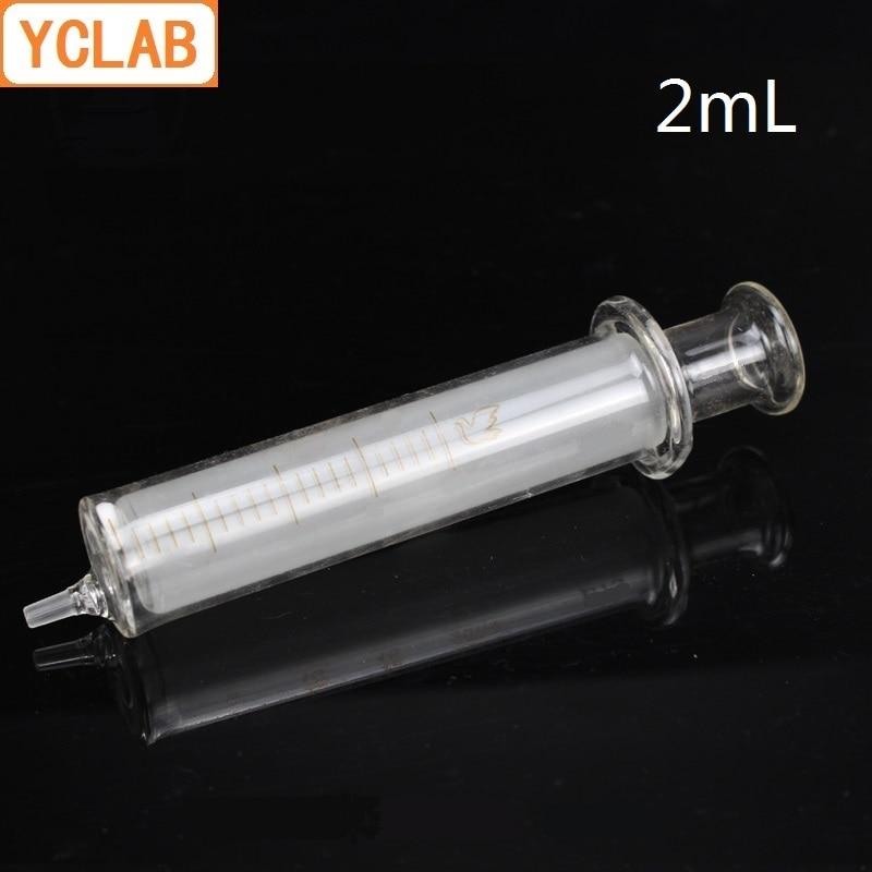 YCLAB 2mL Glass Syringe Injector Ink Sampler with Needle Laboratory Chemistry Equipment