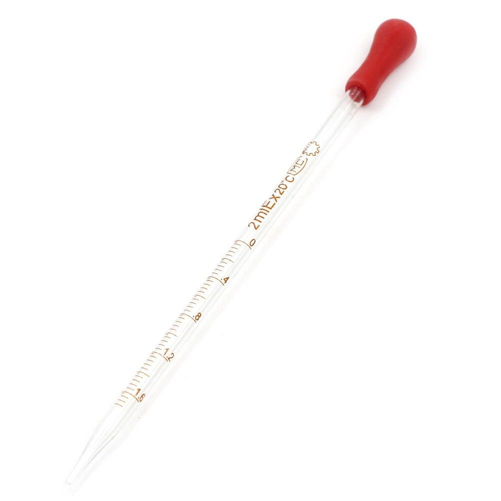 1Pc 0.5ml/2ml/3ml Red Rubber Head Glass Dropper Glass Pipette Lab Dropper Pipet With Scale Line Transparent