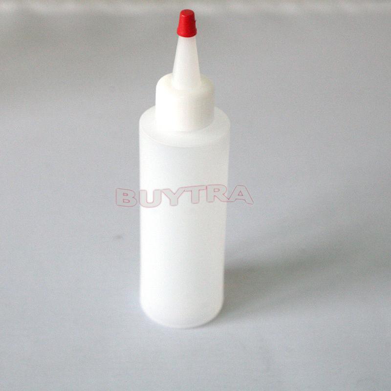 Lab Laboratory Supply Small 4 OZ Clear Round Squeeze Dispensing Bottle With Removable Red Cap Refillable Bottles For Glue