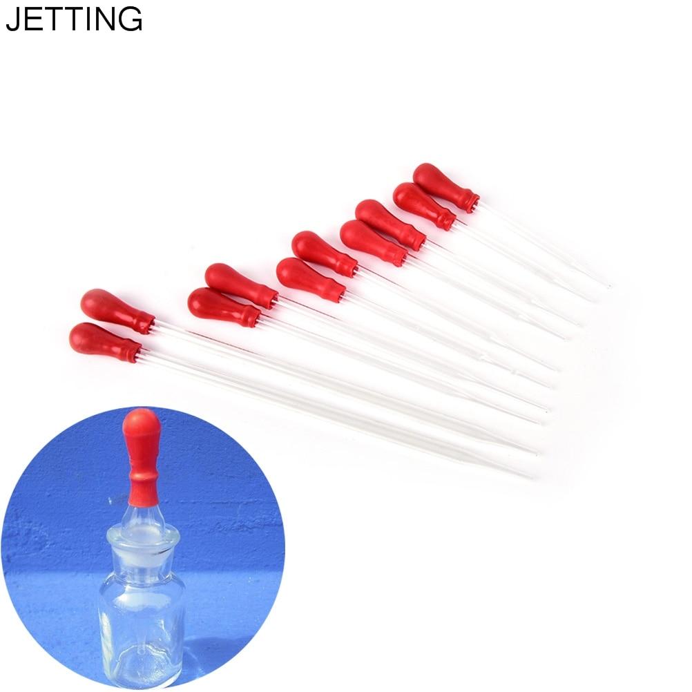 JETTING 9cm/10cm/12cm/15cm/20cm Durable Long Glass Experiment Medical Pipette Dropper Transfer Pipette Lab Supplies With Red Rub