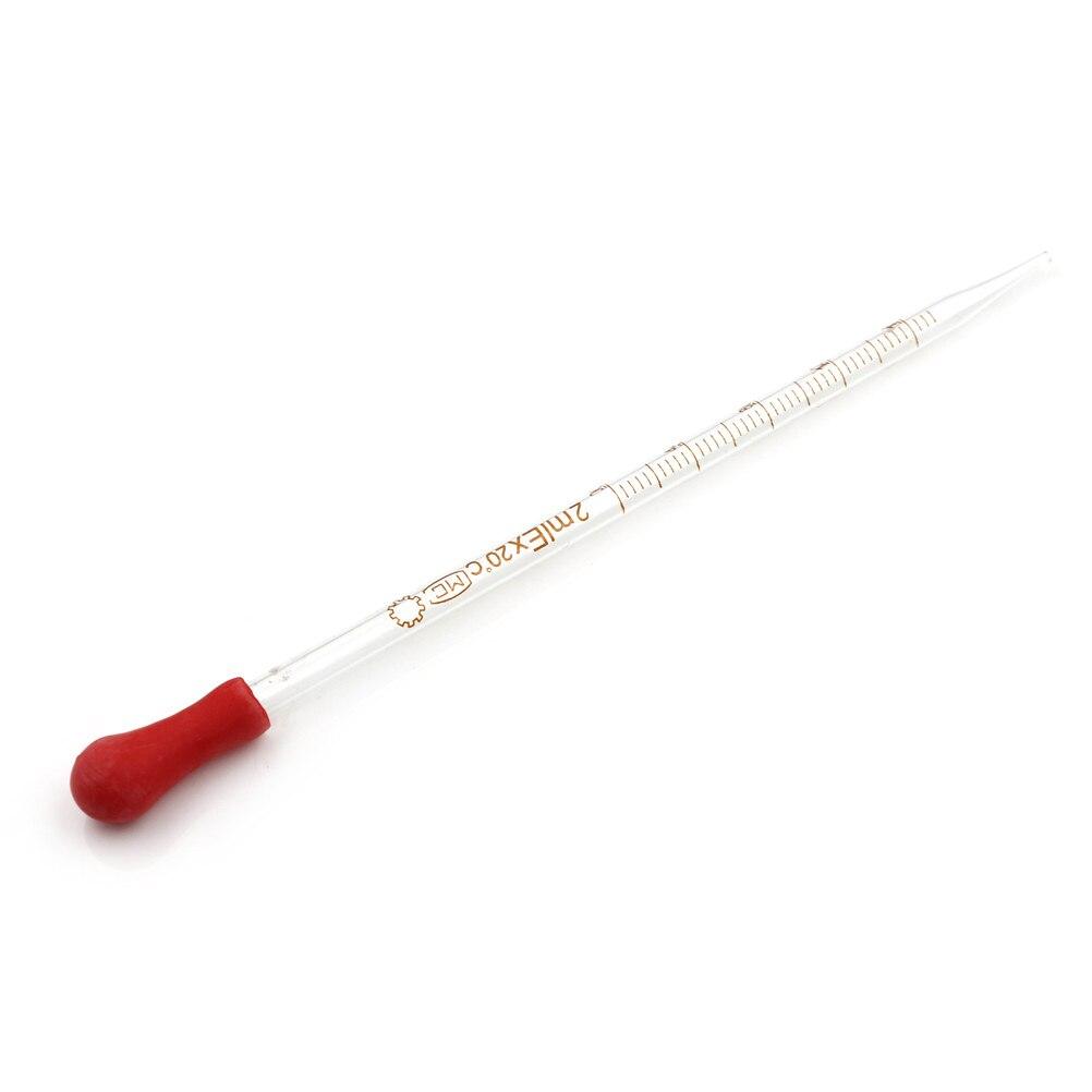 1pc Transparent Red Rubber Head Glass Dropper Glass Pipette Lab Dropper Pipet With Scale Line 0.5ml/2ml/3ml