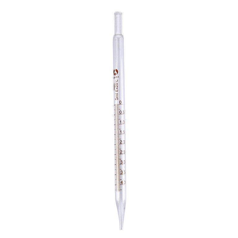 5ml/10ml Graduated Glass Pipette Transfer Pipettes Without Rubber Bulb Lab Chemistry Dropper Dispensing