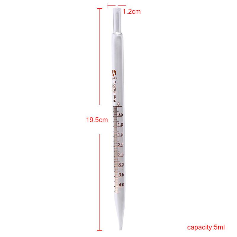 5ml 10ml Transfer Pipettes Glass Graduated Pipette without Rubber Bulb Lab Chemistry Dropper Dispensing