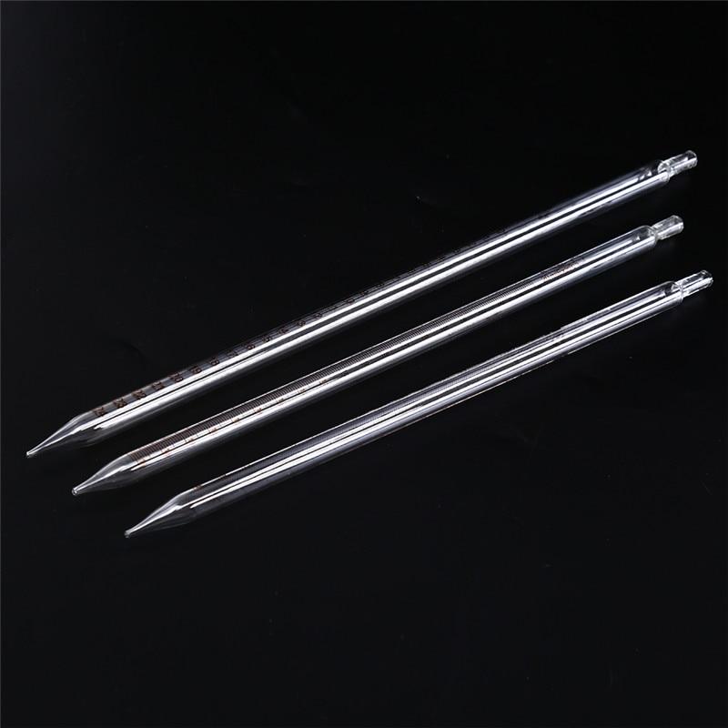 1pc 0.1/0.2/0.5/1/2ml Transfer Pipettes Glass Graduated Pipette With Rubber Bulb Lab Chemistry Dropper Dispensing