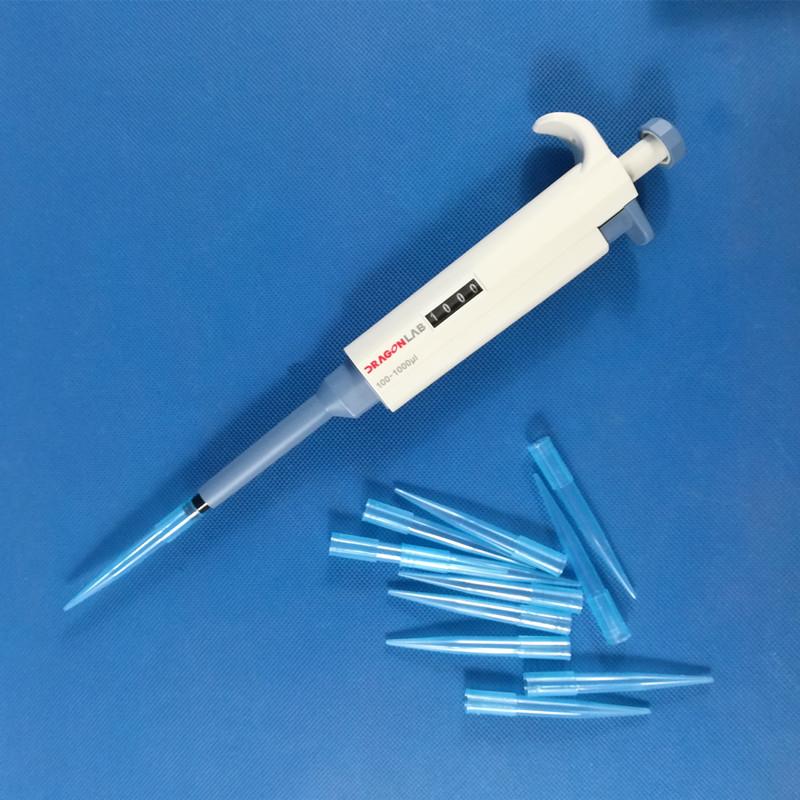 Dragon lab Brand Single Channel Manual Adjustable TopPette Pipette  Pipet  Pipettor 100-1000ul, buy one get 100pcs tips