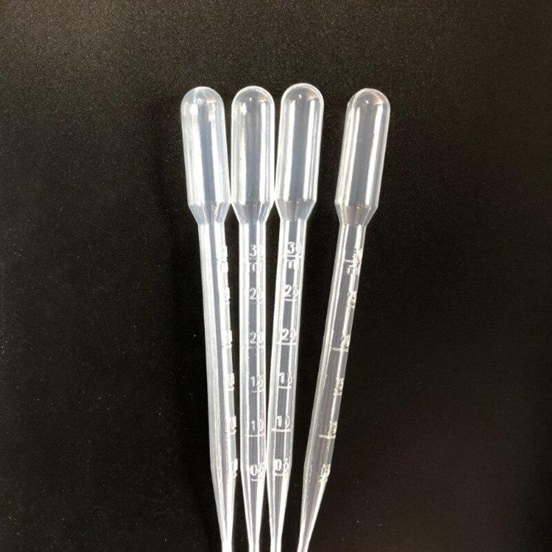 100PCS 2ML 3ML 5ML Transparent Pipettes Disposable Safe Plastic Eye Dropper Transfer Graduated Pipettes Lab Experiment Supplies