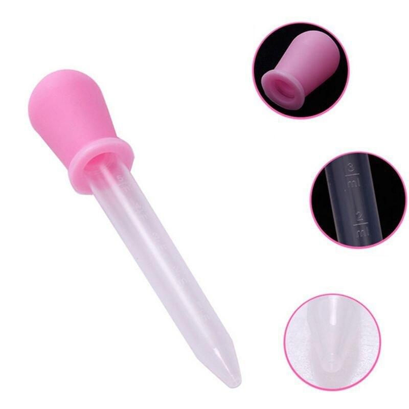 5ML Clear Small Silicone Plastic Feeding Medicine Liquid Eye Ear Graduated Pipette Dropper For School Lab Supplies