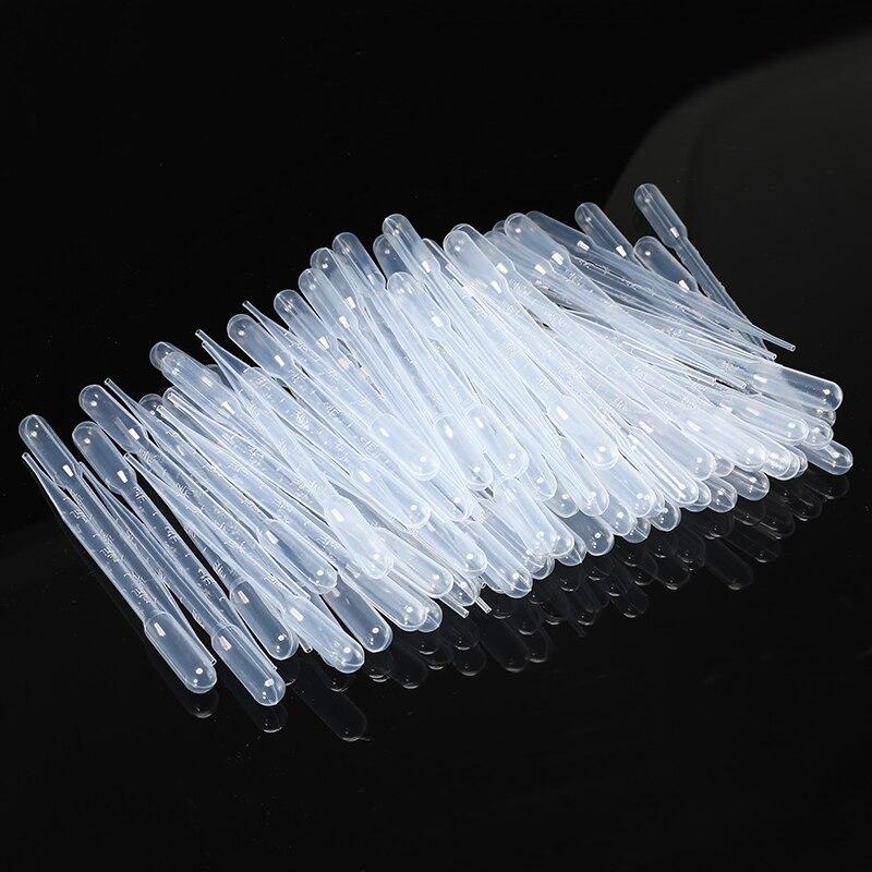 3ML Transparent Pipettes 100PCS/set Disposable Safe Plastic Eye Dropper Transfer Graduated Pipettes for Lab Experiment Supplies