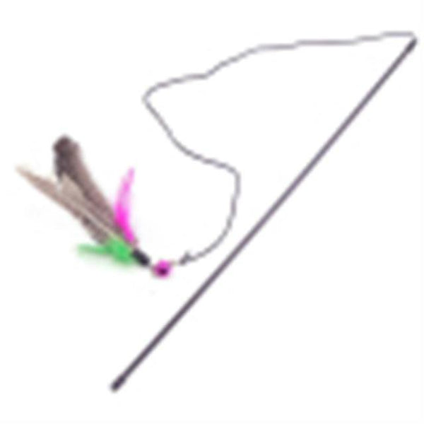 1Pc Cat Toy Stick Feather Wand With Small Bell Mouse Cage Toys Plastic Artificial Colorful Cat Teaser Toy Pet Activity Supplies