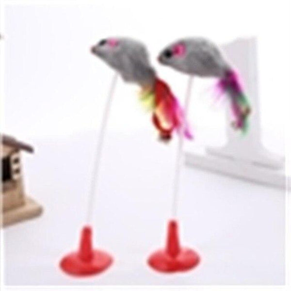 1Pc Cat Toy Stick Feather Wand With Small Bell Mouse Cage Toys Plastic Artificial Colorful Cat Teaser Toy Pet Activity Supplies