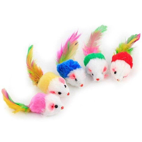 1Pc Cat Toy Stick Feather Wand With Small Bell Mouse Cage Toys Plastic Artificial Colorful Cat Teaser Toy Pet Activity Supplies