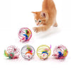 1Pc Cat Toy Stick Feather Wand With Small Bell Mouse Cage Toys Plastic Artificial Colorful Cat Teaser Toy Pet Activity Supplies