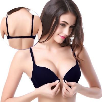 Fashion bra spring and summer seamless sexy front button bra push up underwear buckle female small chest bra