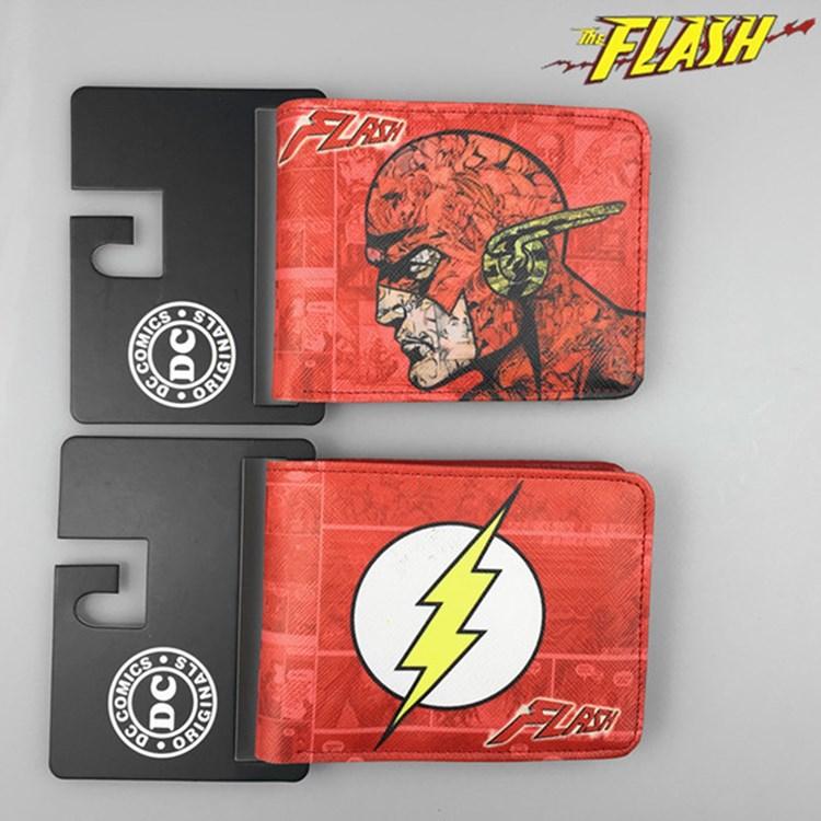 DC Comics Justice League Superhero The Flash Anime Short Wallets with Card and Photo Holder Cartoon Wallet