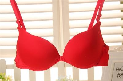 Fashion bra spring and summer seamless sexy front button bra push up underwear buckle female small chest bra