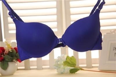 Fashion bra spring and summer seamless sexy front button bra push up underwear buckle female small chest bra