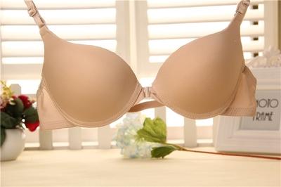 Fashion bra spring and summer seamless sexy front button bra push up underwear buckle female small chest bra