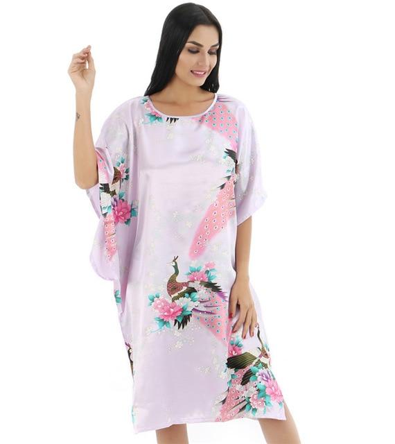 Plus Size Black Women's Summer Lounge Robe Lady New Sexy Home Dress Rayon Nightgown Large Loose Sleepwear Bathrobe Gown S002-B