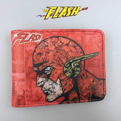 DC Comics Justice League Superhero The Flash Anime Short Wallets with Card and Photo Holder Cartoon Wallet