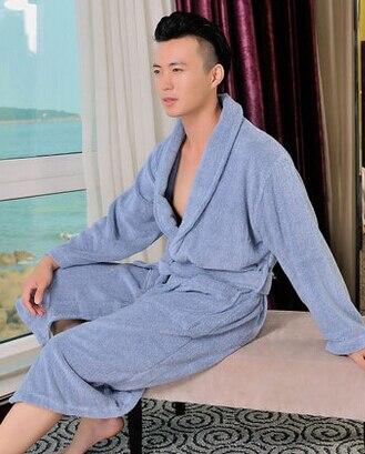 TOP Grade 100% Cotton Bathrobe,plus size cotton man bathrobe