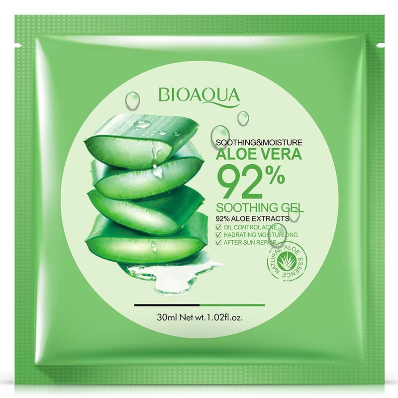 BIOAQUA Natural Aloe Vera Gel Face Mask Skin Care Moisturizing Oil Control Wrapped Mask Shrink Pores Facial Mask