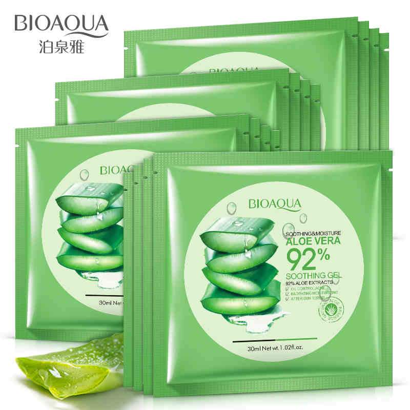 BIOAQUA Natural Aloe Vera Gel Face Mask Moisturizing Oil Control Shrink Pores Facial Mask Wrapped Mask  cosmetic Skin Care