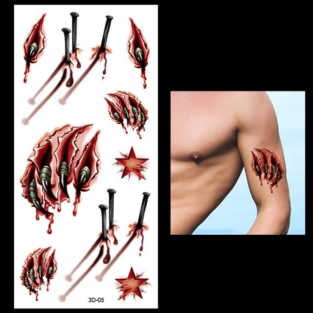 New 1PC Fashion Women Men Waterproof Temporary Tattoo Removable Simulation Vivid Body Art 3D-14 Scorpion Defiler Halloween