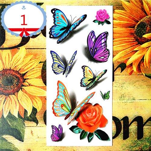 Nu-TATY Amazing Butterfly 3d Temporary Tattoo Body Art Flash Tattoo Stickers 19*9cm Waterproof Tatoo Home Decor Wall Sticker