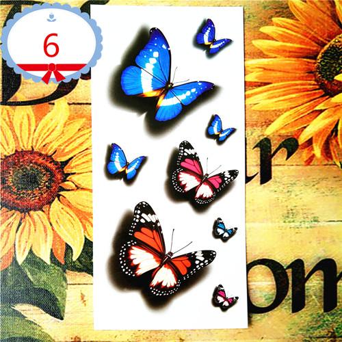 Nu-TATY Amazing Butterfly 3d Temporary Tattoo Body Art Flash Tattoo Stickers 19*9cm Waterproof Tatoo Home Decor Wall Sticker