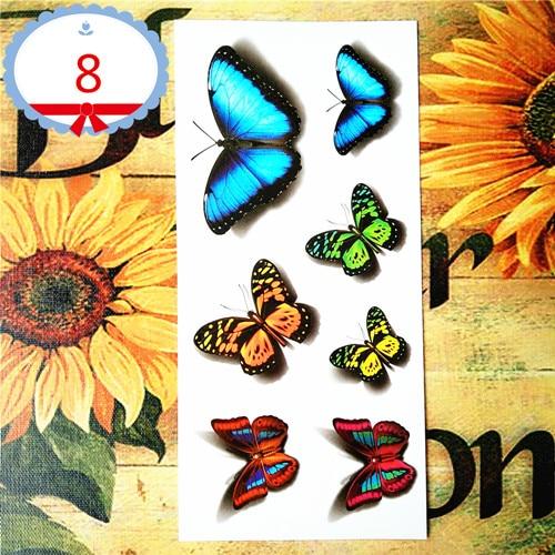 Nu-TATY Amazing Butterfly 3d Temporary Tattoo Body Art Flash Tattoo Stickers 19*9cm Waterproof Tatoo Home Decor Wall Sticker