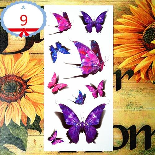 Nu-TATY Amazing Butterfly 3d Temporary Tattoo Body Art Flash Tattoo Stickers 19*9cm Waterproof Tatoo Home Decor Wall Sticker