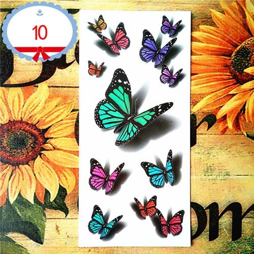 Nu-TATY Amazing Butterfly 3d Temporary Tattoo Body Art Flash Tattoo Stickers 19*9cm Waterproof Tatoo Home Decor Wall Sticker