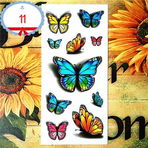 Nu-TATY Amazing Butterfly 3d Temporary Tattoo Body Art Flash Tattoo Stickers 19*9cm Waterproof Tatoo Home Decor Wall Sticker