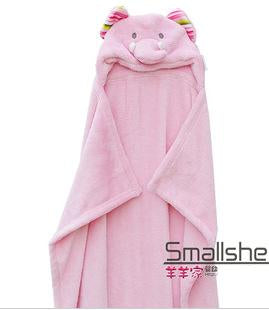 cute Animal shape baby hooded bathrobe bath towel baby fleece receiving blanket neonatal hold to be Children kids infant bathing