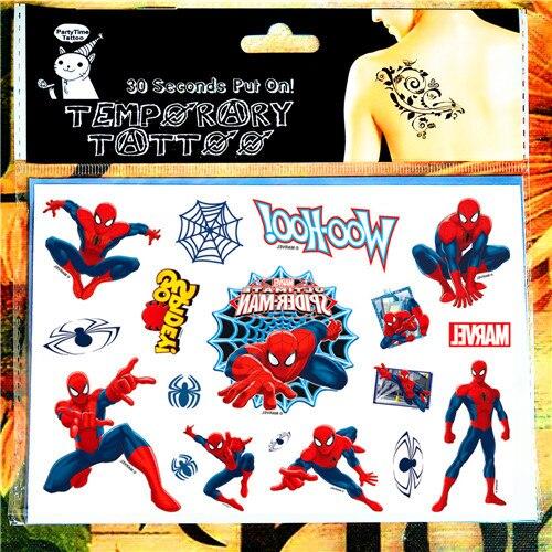 SHNAPIGN Amazing Spidey Child Boy Temporary Tattoo Body Art Flash Tattoo Stickers 17*10cm Waterproof Fake Styling Wall Sticker