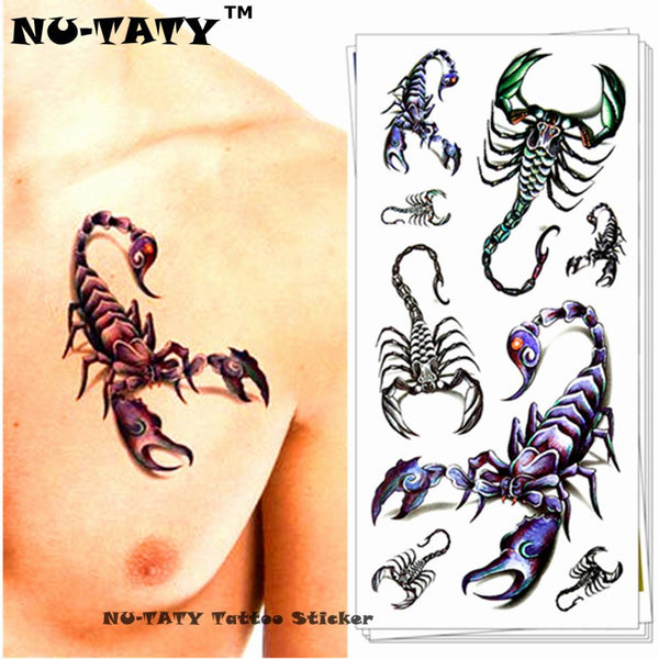 Nu-TATY Scorpion King 3d Temporary Tattoo Body Art Flash Tattoo Sticker 19*9cm Waterproof Fake Tatoo Home Decor Wall Sticker