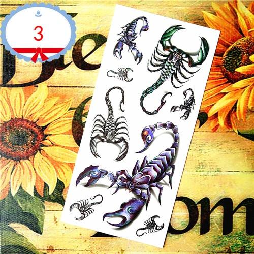 Nu-TATY Scorpion King 3d Temporary Tattoo Body Art Flash Tattoo Sticker 19*9cm Waterproof Fake Tatoo Home Decor Wall Sticker
