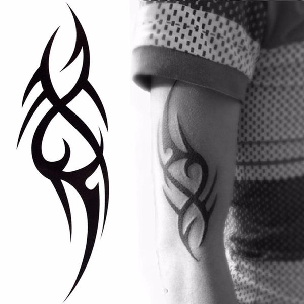 2016 Hot Black Temporary Tattoo Body Art Tattoos 3D Waterproof Temporary Tattoos Sticker Art Men Arm Leg Fake Tatoo Paper