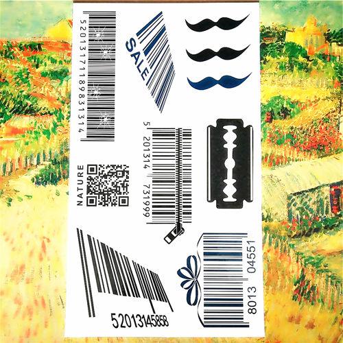 Nu-TATY Nu Era Matrix Barcode Temporary Tattoo Body Art Flash Tattoo Sticker 17*10cm Waterproof Henna Tatoo Selfie Wall Sticker