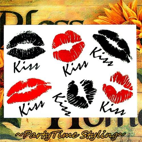 Nu-TATY Sexy Red Lips Temporary Tattoo Body Art Flash Tattoo Stickers 17*10cm Waterproof Fake Tatoo Car Styling Wall Sticker