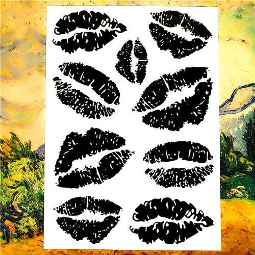 Nu-TATY Sexy Red Lips Temporary Tattoo Body Art Flash Tattoo Stickers 17*10cm Waterproof Fake Tatoo Car Styling Wall Sticker