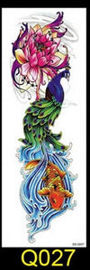 1PC NEW 48*17cm Full Flower Arm Tattoo Sticker 40models Fish Peacock Lotus Temporary Body paint Water Transfer fake Tatoo sleeve