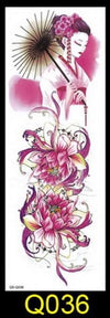 1PC NEW 48*17cm Full Flower Arm Tattoo Sticker 40models Fish Peacock Lotus Temporary Body paint Water Transfer fake Tatoo sleeve