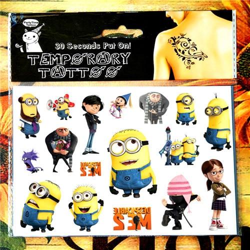 SHNAPIGN minions Children Cartoon Temporary Tattoos Sticker Fashion Summer Style Elsa Waterproof Girls Kids Boys Hot Sell Small