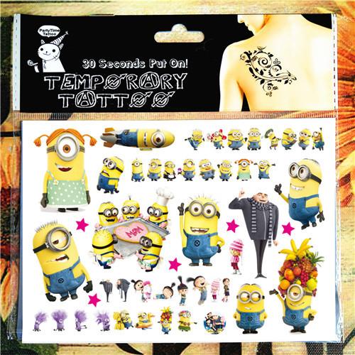 SHNAPIGN minions Children Cartoon Temporary Tattoos Sticker Fashion Summer Style Elsa Waterproof Girls Kids Boys Hot Sell Small