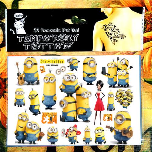 SHNAPIGN minions Children Cartoon Temporary Tattoos Sticker Fashion Summer Style Elsa Waterproof Girls Kids Boys Hot Sell Small
