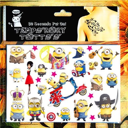 SHNAPIGN minions Children Cartoon Temporary Tattoos Sticker Fashion Summer Style Elsa Waterproof Girls Kids Boys Hot Sell Small