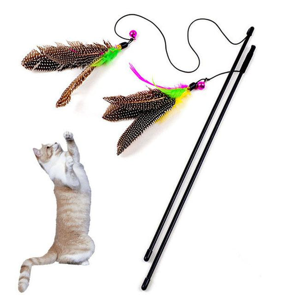 1 pcs Colorful Multi Pet Cat Toys Cute Design Bird Feather Teaser Wand Plastic Pet Toys Products For Cat Toy CSV Drop Shipping