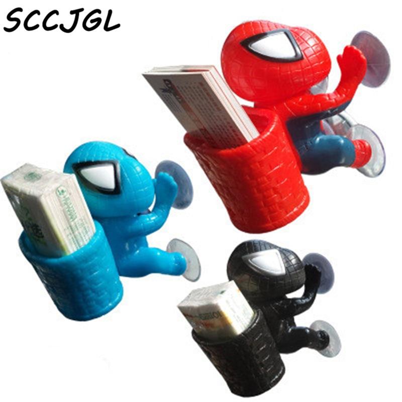 spider man chuck doll/car furnishing articles basket spiderman doll cute suction-cup Car Stickers Decoration Car Accessories